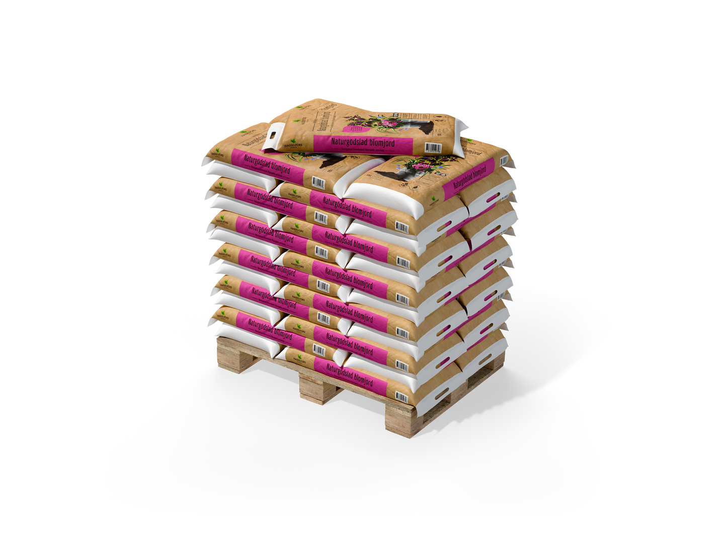 Hasselfors naturgödslad blomjord 15 liter, 51st, Halvpall - Fraktfritt